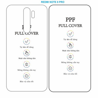 Miếng Dán Dẻo PPF Dành Cho Redmi Note 8 Pro - Mặt Trước & Mặt Sau Trong Suốt,Phục Hồi Vết Xước nhẹ