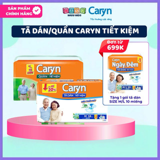 [KÈM QUÀ ] Tã / Bỉm Dán/Quần Caryn Người Lớn Siêu Tiết Kiệm, Mẫu Mới, Khô Thoáng size M18, L18