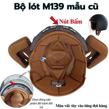 LÓT VÀ KÍNH PHỤ KIỆN THAY THẾ MŨ BẢO HIỂM CHÍNH HÃNG ROYAL M139,ASIA MT08,GXT139, XH26