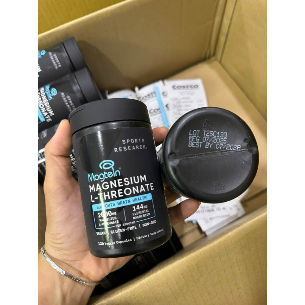 Viên uống bổ sung Magie Sports Research Magtein Magnesium L-Threonate 2000mg 135viên