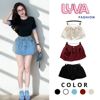  Chân váy chữ A lưng cao dáng xoè form ngắn tôn dáng chất jean dày dặn - Váy ngắn nữ hot trend dễ phối đồ - LyVa Fashion 