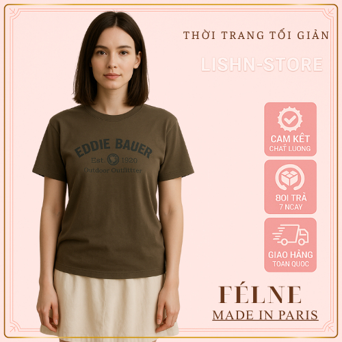 Áo Phông Nam Nữ Unisex EDDIE BAUER Form Rộng Tay Lỡ, Cotton Khô Năng Động