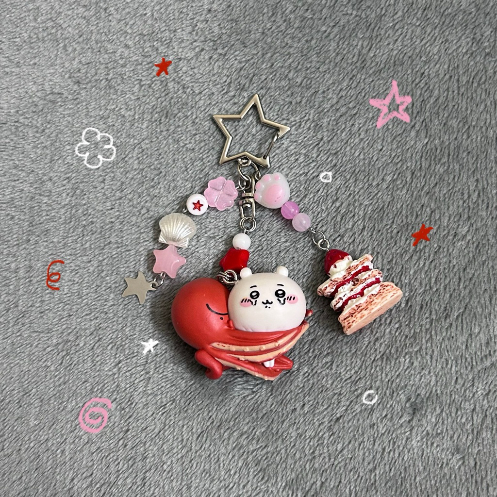 Keychain Móc khoá Chiikawa bạch tuộc tấn công 🐙☆彡 (Đọc kĩ mô tả)