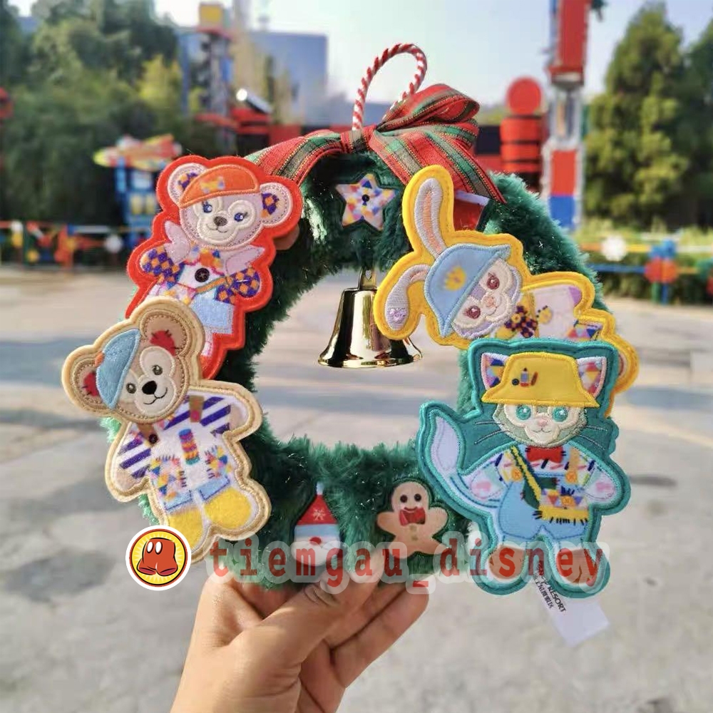 Gấu Bông Vòng Trang Trí Decor Giáng Sinh 🎄 - Noel Trang Trí Cửa Phòng Duffy and Friends - Chính hãng