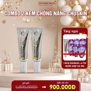  Combo 2 tuýp Chuskin kem chống nắng nâng tone kiềm dầu SPF50+ PA++++ MP0750 