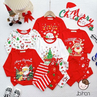   Bé 9-30kg  Bộ Dài Tay NOEL 2025 Thun Lạnh Mềm Mịn Mát Cho Bé Trai Bé Gái Mặc ngủ đi chơi Giáng Sinh 