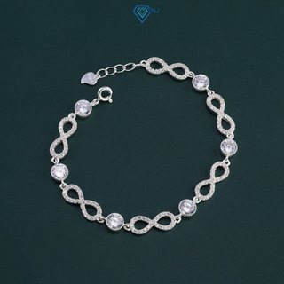  Quà tặng cho người yêu - Lắc tay nữ bạc thật hình vô cực đính đá đẹp LTN0182 - Trang Sức TNJ 