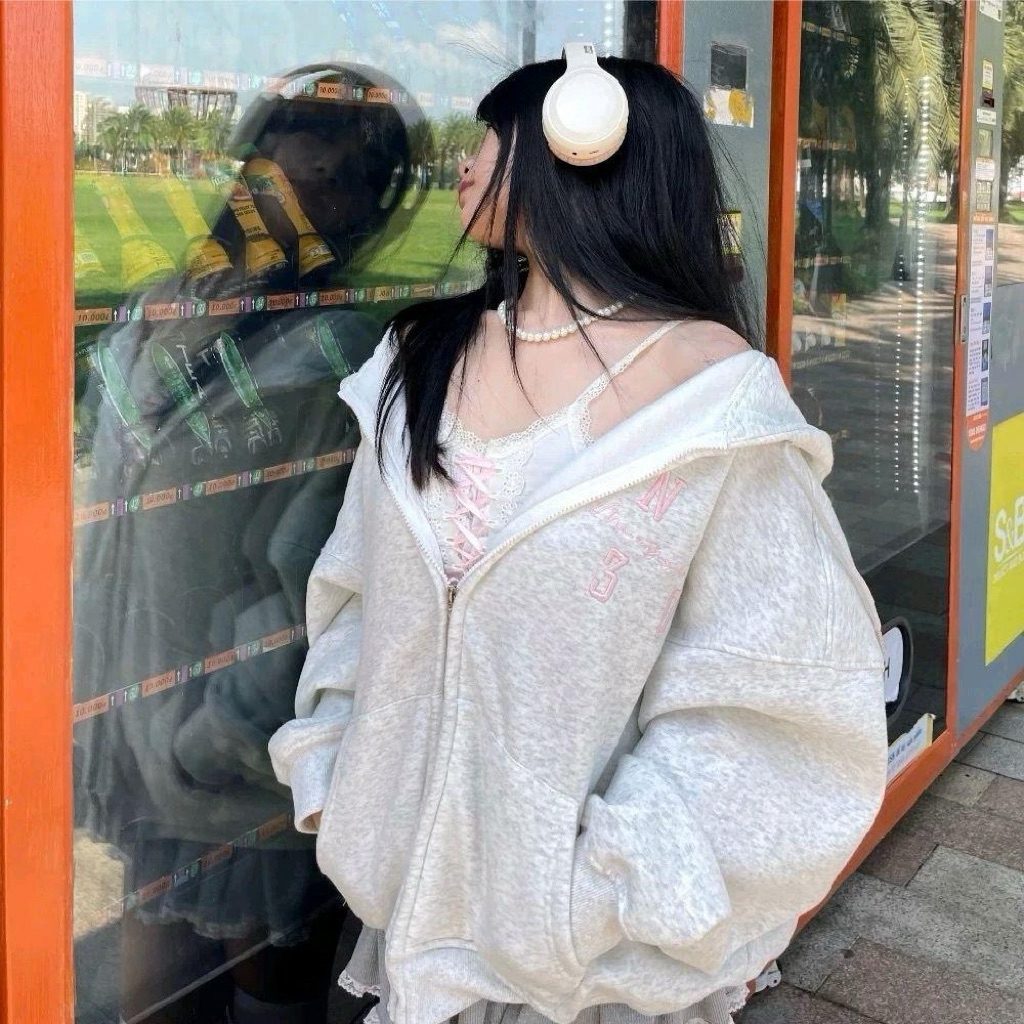 NÁo Khoác nỉ hoodie mũ to 2 lớp chất nỉ tàu dày dặn dáng boxy form rộng tay bồng _ Chữ Kí