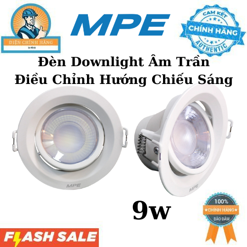 Đèn LED Downlight MPE DLA2R-5T/V 90mm Trắng/Vàng