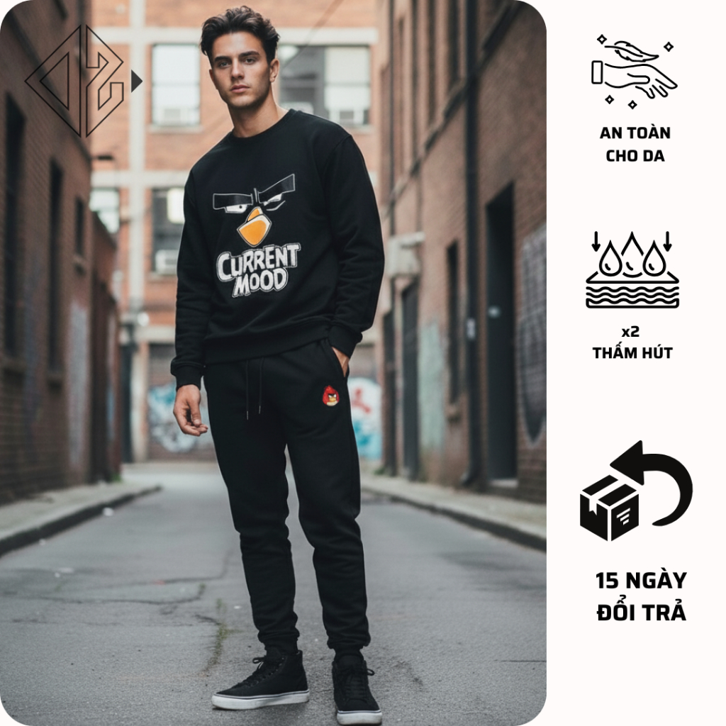 Bộ Nỉ Nam Cao Cấp, 100% Cotton Tự Nhiên, Công Nghệ Dệt Double Weawe, Giữ Ấm x2, Thấm Hút x2