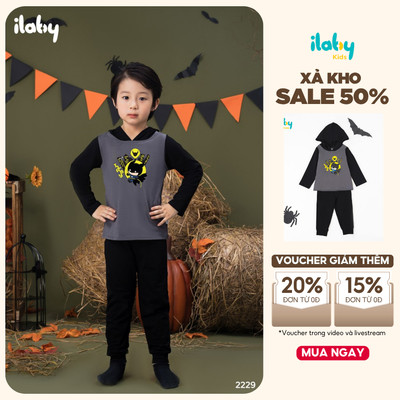 Đồ bộ cho bé trai ILABY set hóa trang in hình ngộ nghĩnh chất liệu thun cotton [2229]