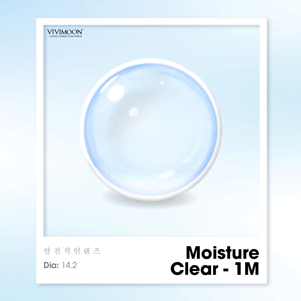 Lens cận trong suốt VIVIMOON 01 tháng khóa ẩm Moisture Clear - Hiva Lens Đà Nẵng