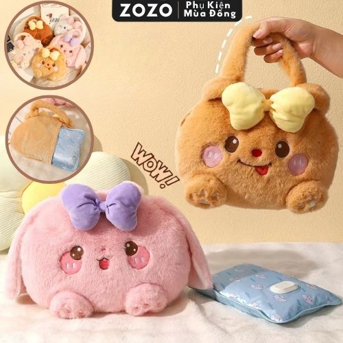  Túi sưởi ấm giữ ấm tay chân bụng ZOZO túi chườm ấm nóng lạnh hình thú cắm điện mini lót lông cute dễ thương mùa đông 