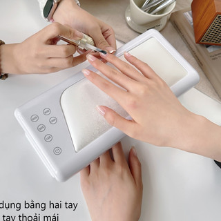  Đèn sấy móng tay gấp gọn màu trắng mới có gối kê tay đèn LED UV di động không làm đen tay thích hợp cho tiệm làm móng 