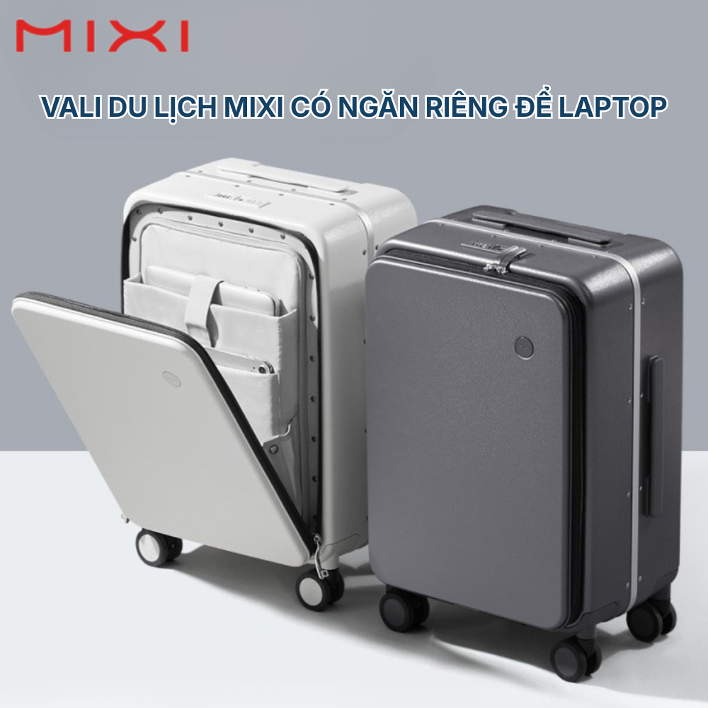 Vali kéo du lịch MIXI size 20 có ngăn riêng để laptop, Vali xách tay máy bay chống trầy xước va đập bảo vệ hành lý