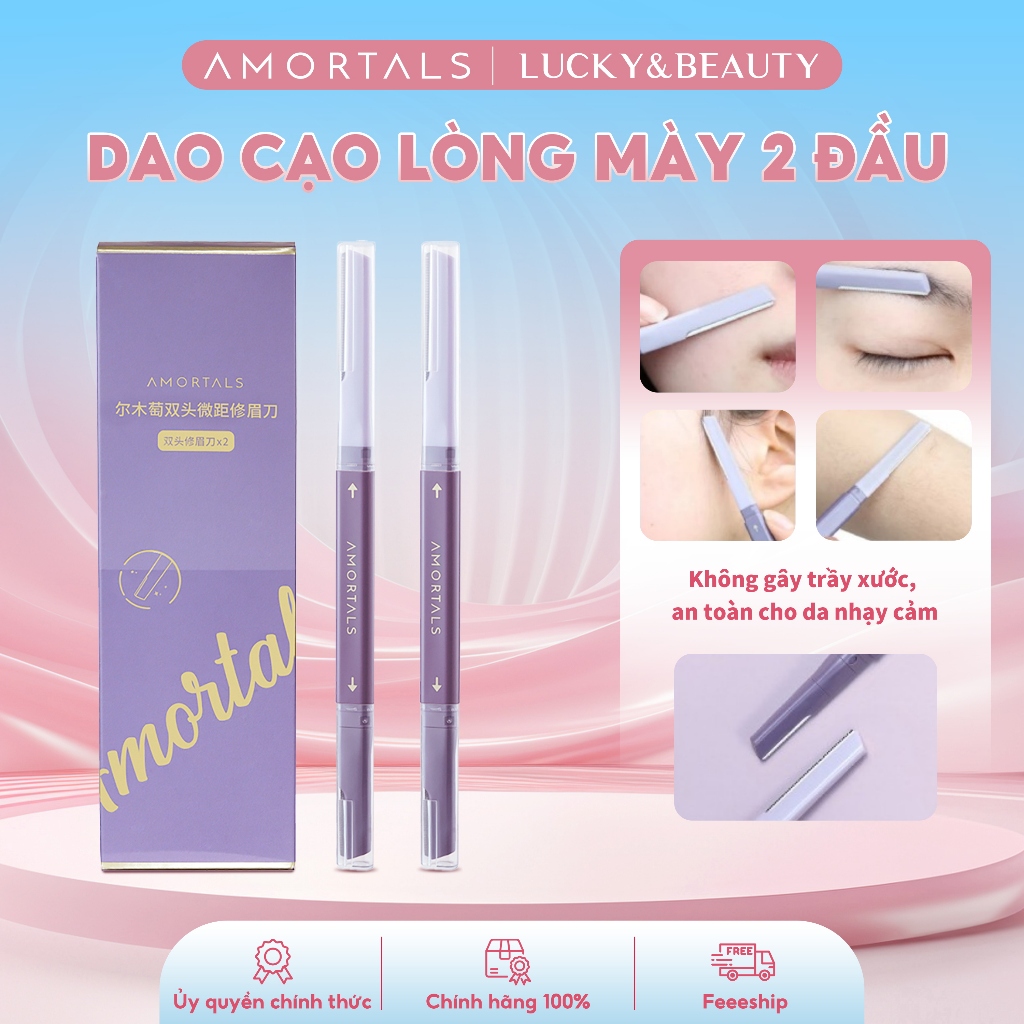 [CHÍNH HÃNG] AMORTALS Dao Cạo 2 Đầu - Thép Không Gỉ·Chống Trầy Xước | Cạo Lông Mày + Cạo Râu Dụng Cụ