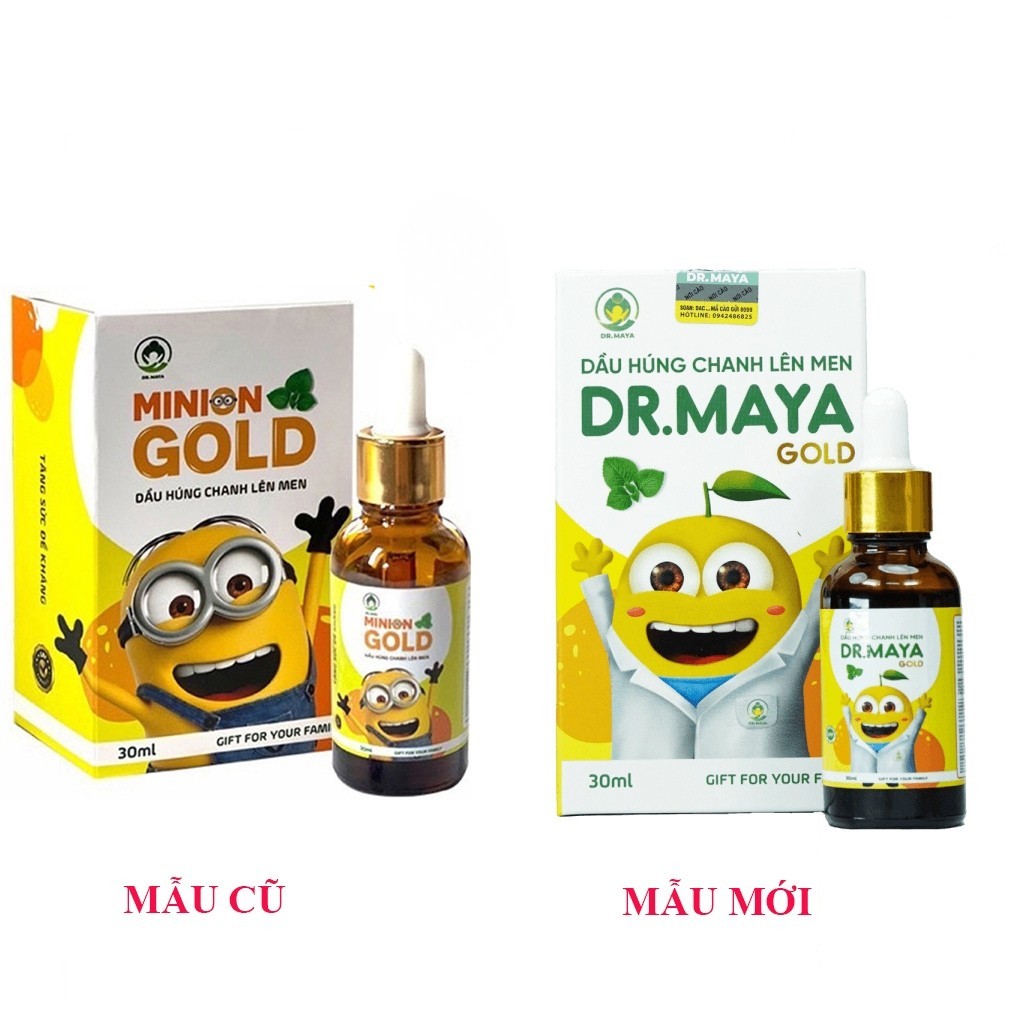 Dầu Húng Chanh Lên Men Dr MayA Gold, Dầu Húng Chanh Minion Gold, Hỗ trợ tăng sức đề kháng (30ml)