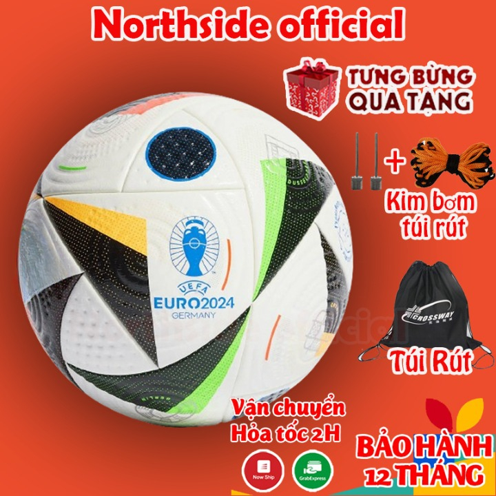 Quả bóng đá Euro24 Size 5, banh bóng đá đúc mẫu mới nhất + Tặng kim bơm, túi lưới Bảo Hành Da 12 Tháng