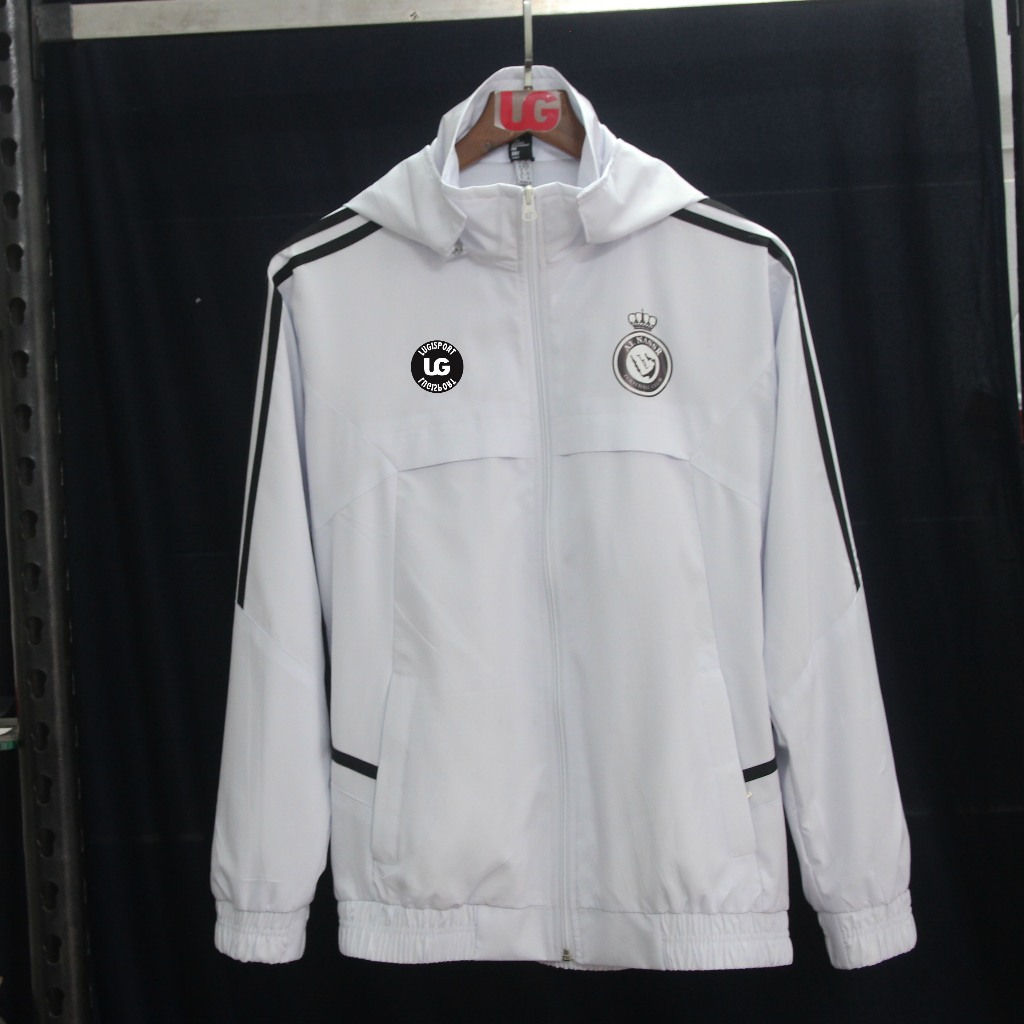 Áo khoác gió bóng đá Al Nassr 2025 màu trắng đen