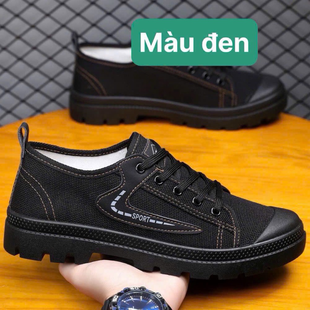 Giày lao động đế gân đúc phun chống trượt- vải kháng nước nhẹ khử mùi tốt