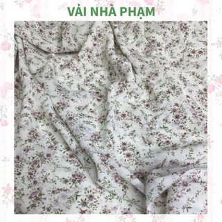 VẢI VOAN CHIFFON HOA NHÍ NỀN TRẮNG GẠO - KHỔ VẢI 1.5M - VẢI NHÀ PHẠM