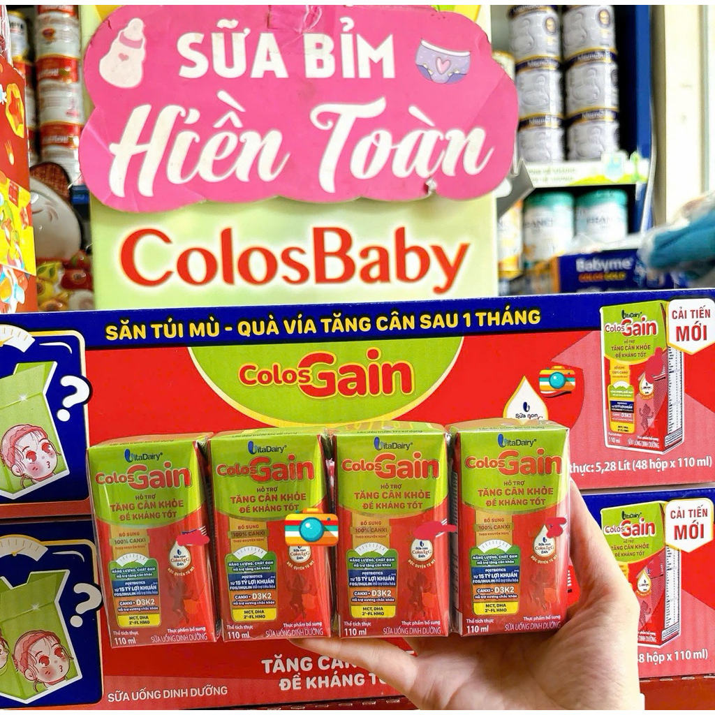 Sữa Colosgain Colos Gain Pha Sẵn 110ml [Thùng 48 hộp] date mới