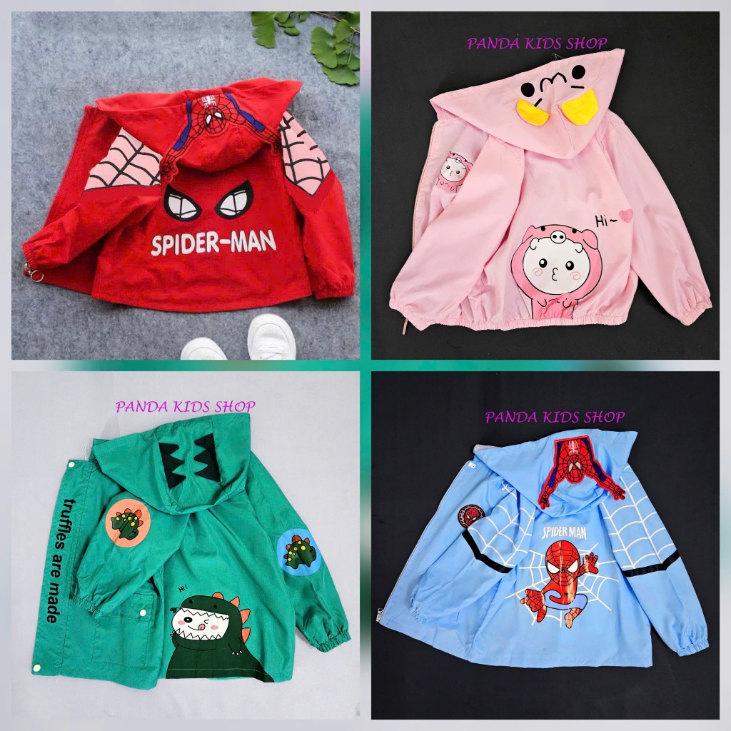 (10-29kg) Áo khoác gió lót lưới chống gió, chống nắng cho bé trai, bé gái đi chơi, đi học AK012