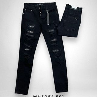  Quần Jean Nam Đen Đính Đá 4 Cúc A.mi.ri Vintage Quần jean nam Đen vá nhiều đá vá may chắc chắn xịn xò boy phố 