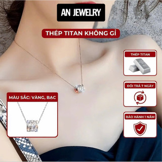 AN Jewelry - vòng cổ bằng thép titan eo nhỏ  trang sức không phai màu sang trọng dây chuyền mạ vàng 18k. VC01-VC 