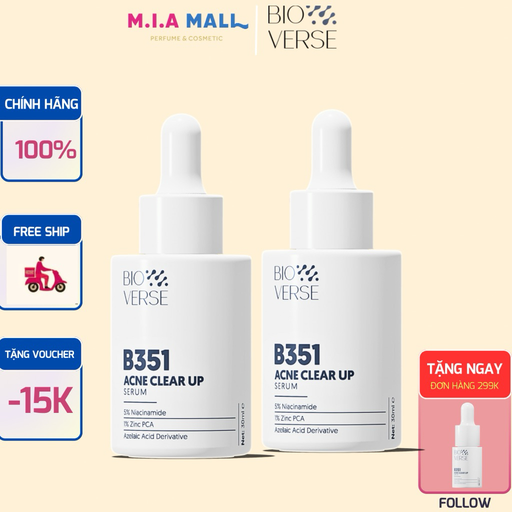 Serum kiềm dầu giảm thâm BIOVERSE B351 30ml Tặng Serum BIOVERSE B351 5ml