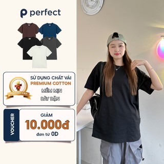  Áo Thun Trơn Form Boxy Perfect 100% Cotton Nam Nữ Unisex 