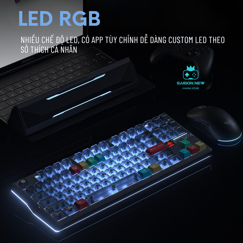 Bàn phím cơ không dây Aula F87 pro v2 - Hỗ trợ hotswap - LED RGB mạch xuôi - 3 mode kết nối | BigBuy360 - bigbuy360.vn