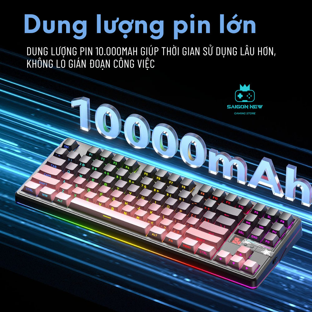 Bàn phím cơ không dây Aula F87 pro v2 - Hỗ trợ hotswap - LED RGB mạch xuôi - 3 mode kết nối | BigBuy360 - bigbuy360.vn