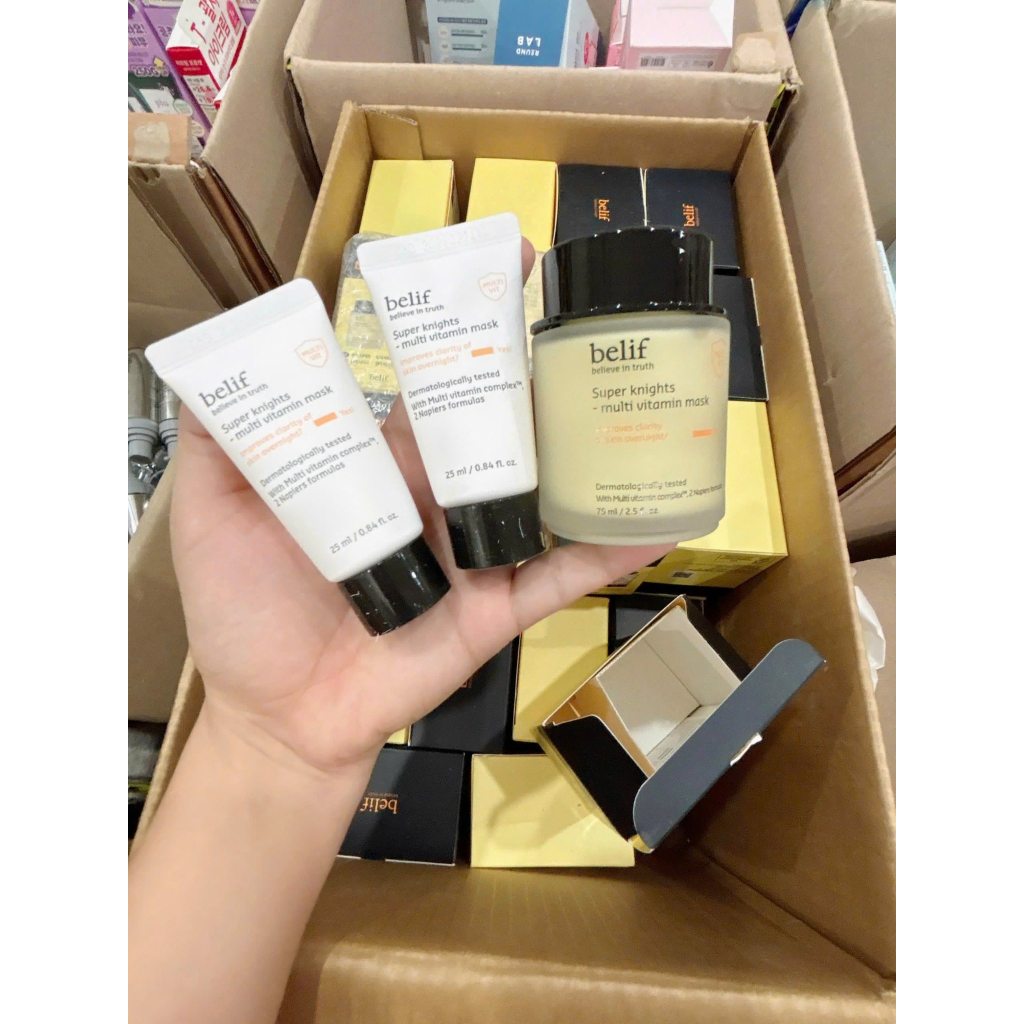 Mặt nạ vitamin Belief Super Knights 75ml + 25mlX2 chính hãng