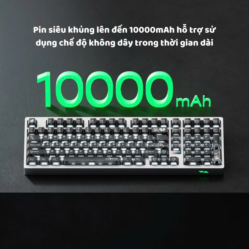 Bàn phím cơ không dây nhôm fullsize Weikav WK Max102 - 3 mode kết nối - Led RGB - Pin 10000 mAh -App marco - Gasketmount | BigBuy360 - bigbuy360.vn