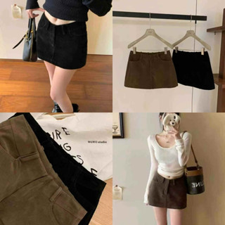  LEMONA x WGWE - Chân Váy Da Lộn Dáng Chữ A Basic W7221 