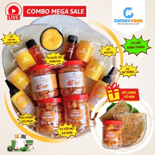  COMBO MEGA SALE - Bánh Tráng Phơi Sương Catsky Food Ruốc Tép Khô Hành Phi Hương Vị Đậm Đà Đồ Ăn Vặt 