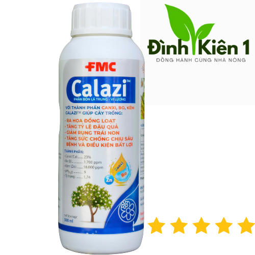 FMC CALAZI CHAI 500ML ( CANXI BO KẼM CALAZI ) - RA HOA , ĐẬU TRÁI , GIẢM RỤNG TRÁI NON , GIẢM SAU BE