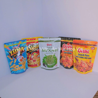  Oishi Snack Đậu Xanh Nước Cốt Dừa Túi Zip 65g Tôm Sốt Mật Ong Tôm Cay Nồng 