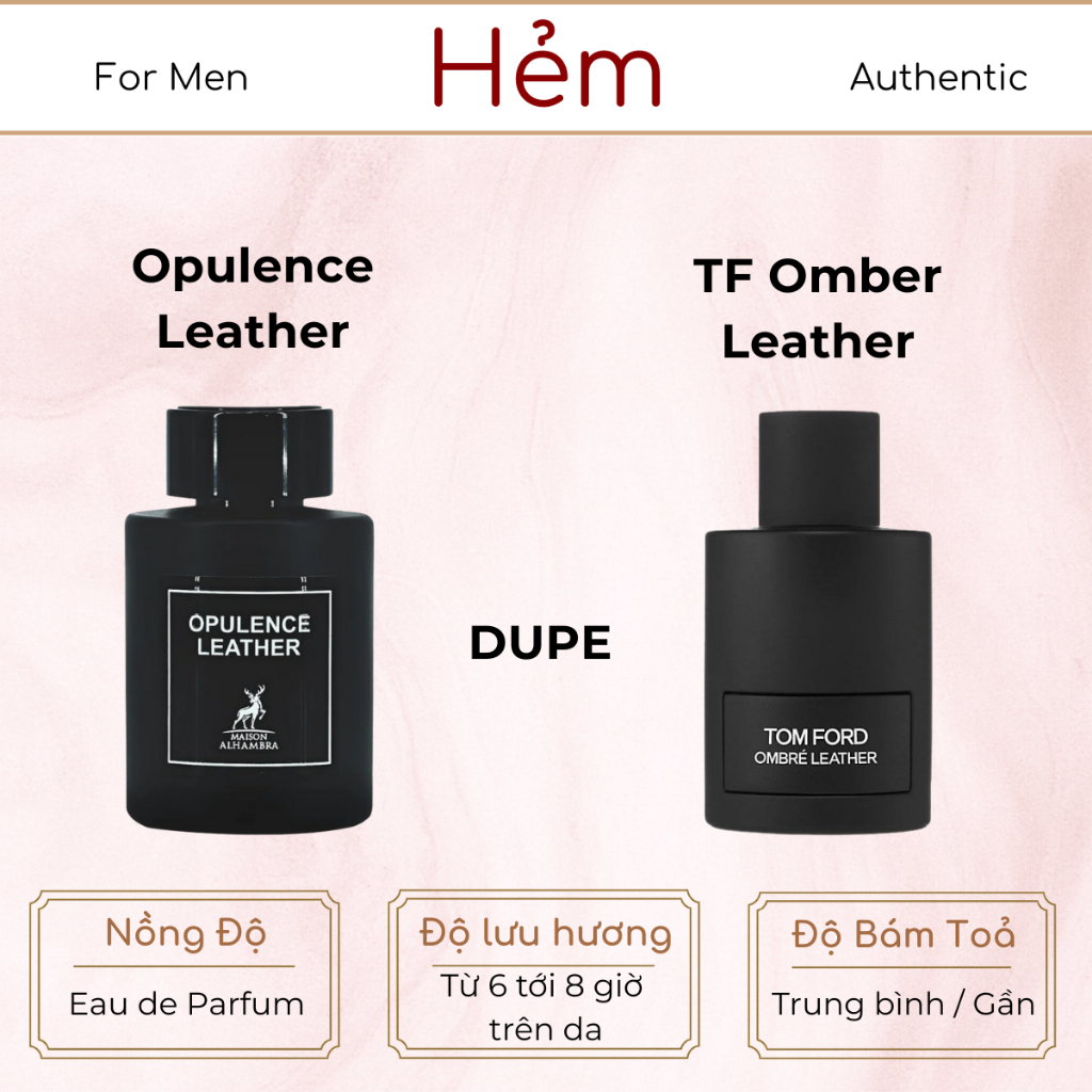 10ML | Lattafa Opulence Leather EDP | Nước Hoa Nam | Hẻm Perfume