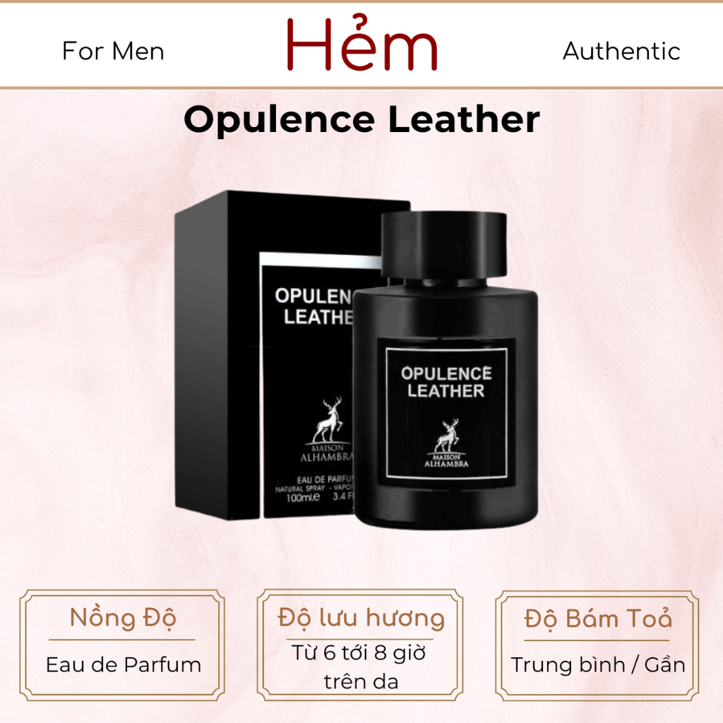Fullseal 100ML | Lattafa Opulence Leather EDP | Nước Hoa Nam | Hẻm Perfume