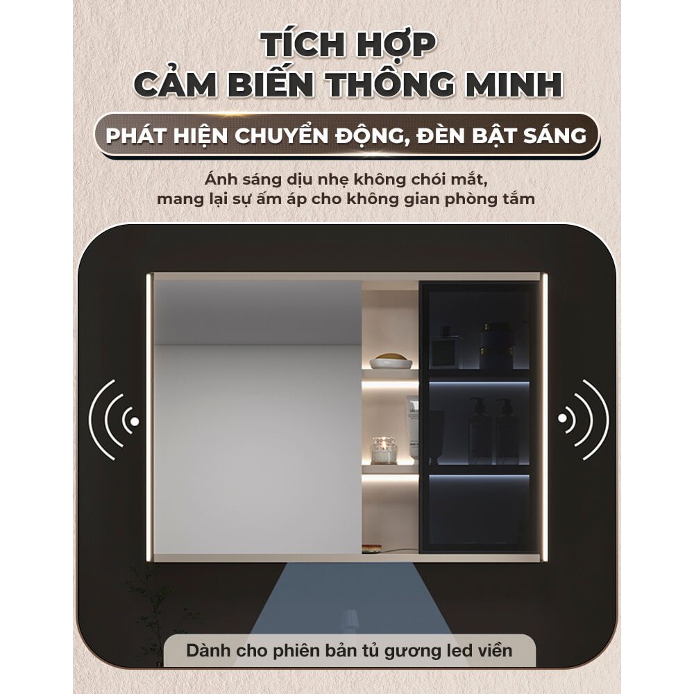 Tủ gương Enic BT Plus chất liệu gỗ, cảm ứng 1 chạm thông minh