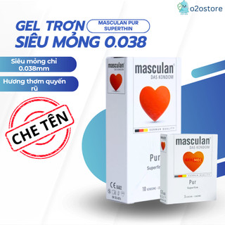  Bao cao su siêu mỏng Masculan Pur Superfine 004mm mỏng thật tạo khoái cảm,hương thơm quyến rũ- có che tên 