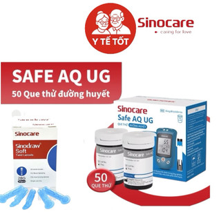 Que Thử Đường Huyết Dùng Cho Máy Safe AQ UG Sinocare ( Hộp 50 que thử và 50 kim)