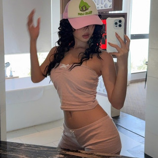 Set Cotton Viền Ren Quyến Rũ Tôn Dáng Pepper Clothing Set Đồ Ngủ Mặc Nhà Áo Quây Phối Quần Cạp Thấp Mềm Mại - Avril Set