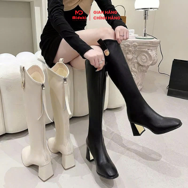 Bốt Đùi Nữ Khoá Sau 7cm Hàng Nội Địa Trung ,Boot Nữ Cao Cổ Hàng Thời Trang FULL BOX Midaki Official