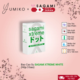 Bao cao su sagami xtreme white gân gai, siêu mỏng, chính hãng nhật bản, hộp 10 bao