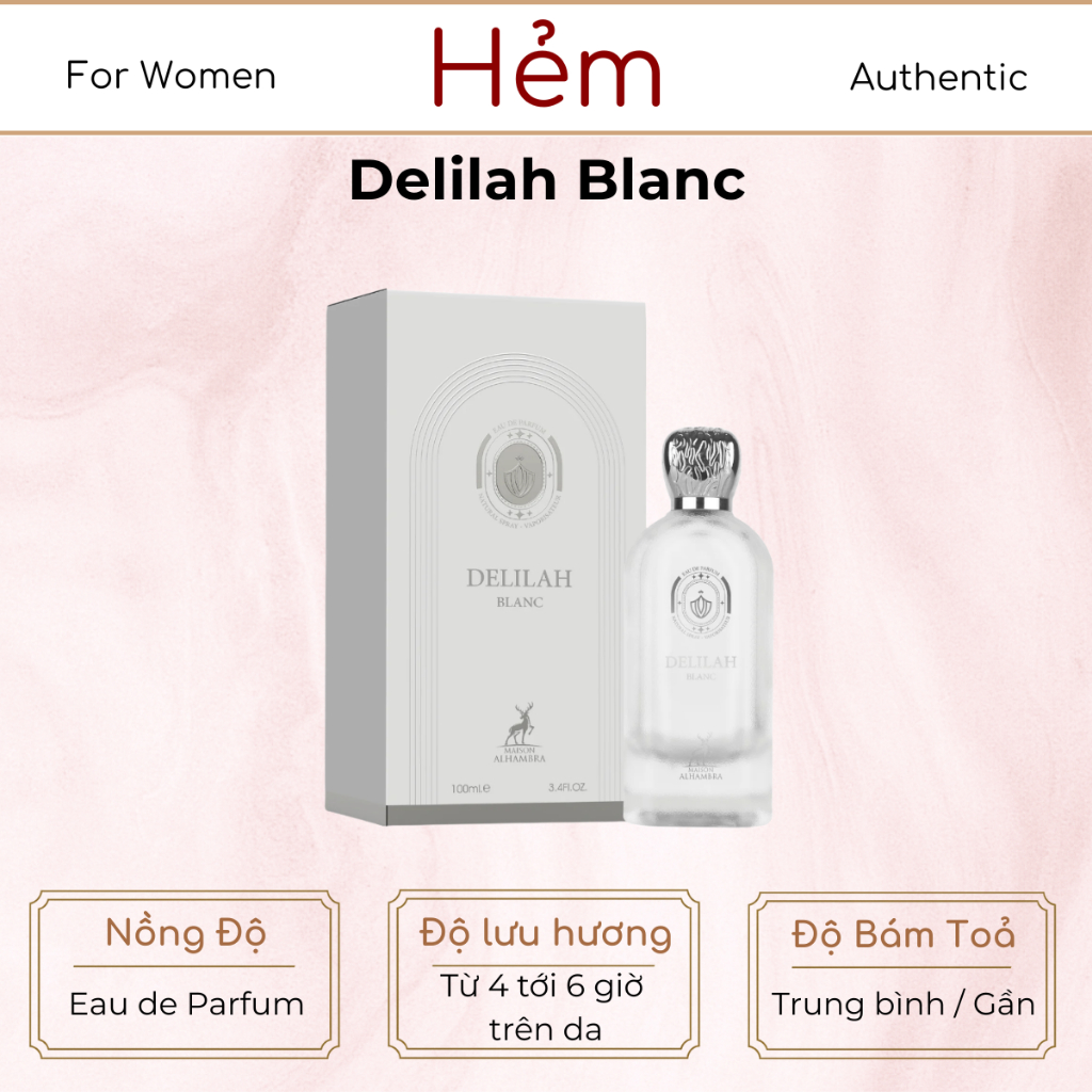 10ML | Lattafa Delilah Blanc EDP | Nước Hoa Nữ | Hẻm Perfume