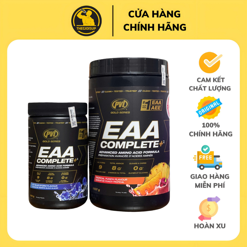 Thực phẩm bổ sung thể thao dạng bột PVL EAA COMPLETE+, Hỗ trợ phục hồi cơ bắp và giảm mệt mỏi
