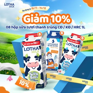  Sữa tươi thanh trùng Lothamilk hộp 1L 